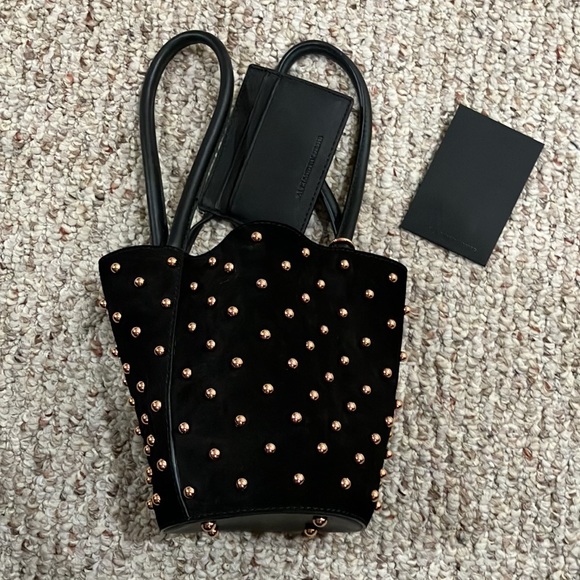 Alexander Wang Mini Roxy Studded Suede Bucket Bag - Picture 3 of 12